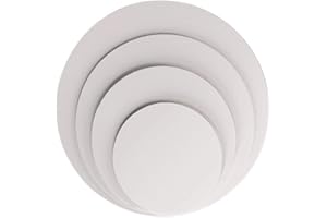 YBCPACK 24Pcs Cake Boards (White) 6’’,8”, 10”,12” (Each Size 6)- Cardboard Round Cake Circle Base for Cake, Pizza