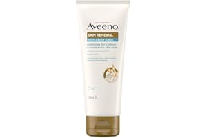 Aveeno Skin Renewal Gentle Body Scrub (1x 200ml), Gentle Exfoliator with Nourishing Prebiotic Oat, 2% Naturally-Derived PHA & Smoothing Niacinamide, Body Scrub for sensitive Skin