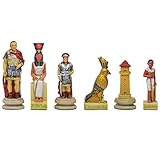 pintado a Mano Acabado The Romans VS Egyptians Pintado a Mano con Tema Piezas de ajedrez por italfama