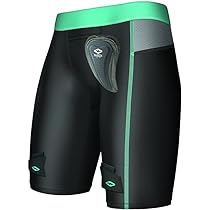 Pantaloncini Compressione Shock Donna Con Protezione Pelvica - Nero/Arancio - Foto 13