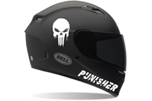 SUPERSTICKI 2X Punisher + Schriftzug Helmaufkleber ca 15cm Motorrad Bike Motorcycle Aufkleber Bike Auto Racing Tuning aus Hochleistungsfolie Aufkleber Autoaufkleber Tuningaufkleber Hochleis