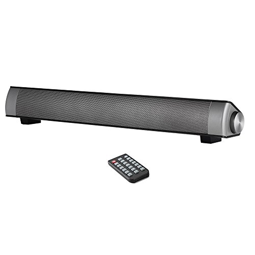 SemFri Soundbar Wireless Bluetooth 4.0 Speaker with Remote Control Play Stereo Surround Bass Music and Built-in Microphone for Hands-free Call (Black)