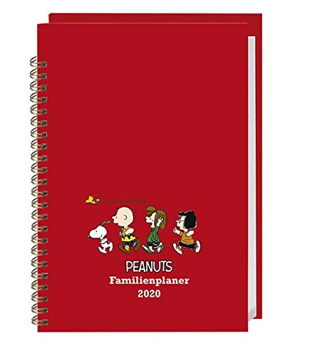 Peanuts Familienplaner Buch A5. Taschenkalender 2020. Wochenkalendarium. Spiralbindung. Format 15,2 x 23,2 cm