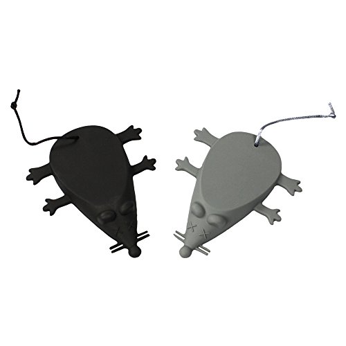 COM-FOUR® 2er Set Maus-Türstopper in schwarz und grau, 12,0 x 9,0 cm aus Silikon (2 Stück grau/schwarz)
