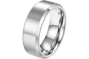 HIJONES Herren Edelstahl 15mm breit schlicht Statement Ehering Big Ring Matt gebürstetes Finish Hip Hop