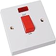 Merriway BH05737 Double Pole Cooker Switch 45 Amp 1-Gang With Neon Indicator