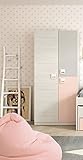 ordenar armario ropa bebe Atractivo y colorido diseño acabado en melamina de calidad en color blanco alpes con vetas, gris y rosa. Incluye 3 tiradores en color blanco.