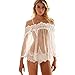 Produktbild Kanpola Unterwäsche  Dessous Damen Unterwäsche Babydoll Nachtwäsche Spitze BH Kleid G-String Set (3XL, Weiß)