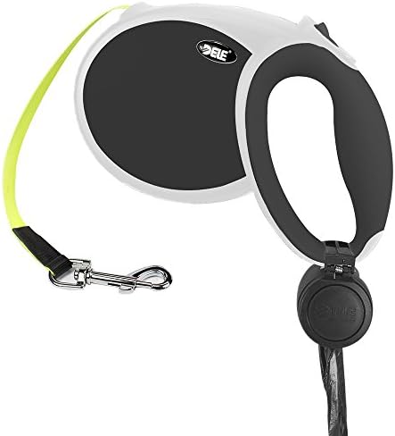 Cindakksy Retractable Dog Leads Leash 7m 23ft With Push Button, Extra Long Dog Cat Retractable Leash for Small Medium Large Dogs Cats Up to 80lbs with a Free Dispenser Box for Dog Waste Bags BLACK