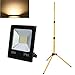 Produktbild Hengda® LED Fluter SMD Flutlicht IP65 mit Teleskop-Stativ Outdoor Gelb Ständer Teleskop-Stativ (50W Warmweiß+stativ)