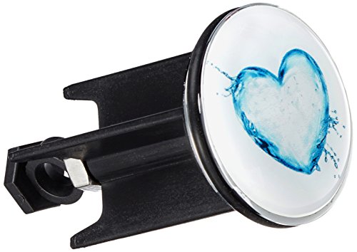 Wenko 21623500 Waschbeckenstöpsel Pluggy Water Heart Abfluss-Stopfen, für alle handelsüblichen Abflüsse, Kunststoff, Mehrfarbig, 3,9 x 3,9 x 6,5 cm