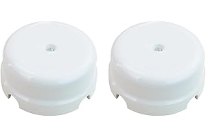 OASHISU 2 piezas Caja de derivación de porcelana para instalaciones de 4 orificios para entrada/salida del cable. Cubre cables y cubrecables de cerámica, Ø 78 mm Prof. 35 mm, color blanco