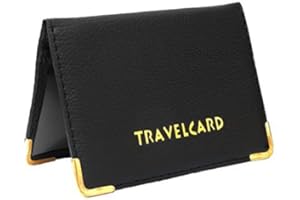 TICHI Black Soft Leather Travel Card Bus Pass Credit Card ID Card Wallet Cover Case Holder by Kwik Buy