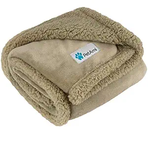 PetAmi Premium Plush Sherpa Pet Blanket by Sized for Cats, Small Dogs, Puppies, Kittens Soft, Cozy, Comfortable, Lightweight Microfiber (30