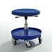 Produktbild Rollhocker Montagehocker, 37-50 cm Sitzhöhe, Ablage, gepolstert, blau