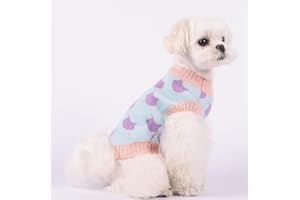 badaren Hundepullover, Warmer Hundepullover kleine mittelgroße Hunde, süß Hundepulli, schöner Hunde Klamotten, weich Hundekleidung, Hunde Pullis Winter, Hunde Strickpullover, Katzenpullover (L)