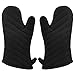 Produktbild Nuovoware Hitzerbeständige Ofenhandschuhe, Premium Baumwolle & Polyester Gesteppte Übergroße Fäustlinge Küchenhandschuhe Handschuhe für Backen, Kochen, BBQ, extra lang, 1 Paar, Schwarz