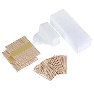 200 Pieces Waxing Strip Non-Woven Wax Strip Hair Removal Wax Strips and 200 Pieces Wax Applicator Sticks