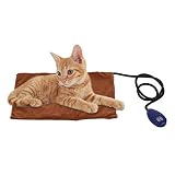 Decdeal - Manta Térmica para Mascotas con Cable Resistente a la Masticación Manta para Perros Gatos de 7 Temperaturas Ajustables (25~55) 12V Talla 40x30cm
