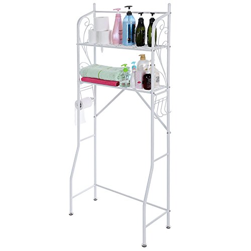 Songmics wc Regal Badezimmer Regal Waschmaschinenregal Maße: 67 x 163 x 28,5 cm (B x H x T) weiß BWR001W - 8