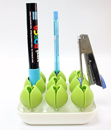 Multi-functional Colorful Leaf Makeup Cosmetic Lipstick Liner Brush Home Fragrance Oil Dried Potpourri Scent Air Freshener Travel Toothbrush Clip Holder Organizer Storage Display Stand (Green)