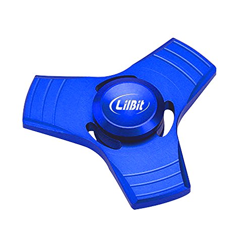 Lilbit Prime Tri Fidget Hand Finger Spinner Metal Alloy Stress Relief Toys for Anxiety Autism ADD ADHD Kids/Adults Blue