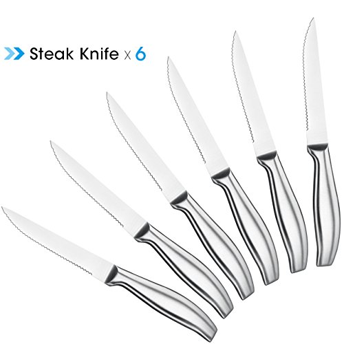 Topop 14-teiliges Edelstahl-Kochmesserset Messer Set (11 Messer, 1 Schärfstahl, 1 Paar Küchenschere, 1 Acrylständer) - 5