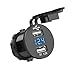 Produktbild EEEKit 12V 4.2A Dual-USB-Ladegerät-Steckdose mit LED-Digitalanzeige Voltmeter, wasserdichte Dual-Ladeanschlüsse für 12V / 24V-Auto-RV-Boots-Marine-Motorrad-Mobile