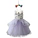 Produktbild OBEEII Mädchen Einhorn Kostüm Cosplay Kleid Party Outfit Kostüm Prinzessin Tutu Rock für Festival Performance Geburtstag Karneval Halloween Fotoshooting für Kinder Jugendliche 5-6 Jahre Violet