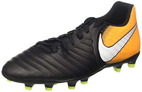 Nike Tiempo RIO IV FG - Scarpe per Calcio, Uomo, Nero (Black/White/Laser Orange/Volt), 42 EU
