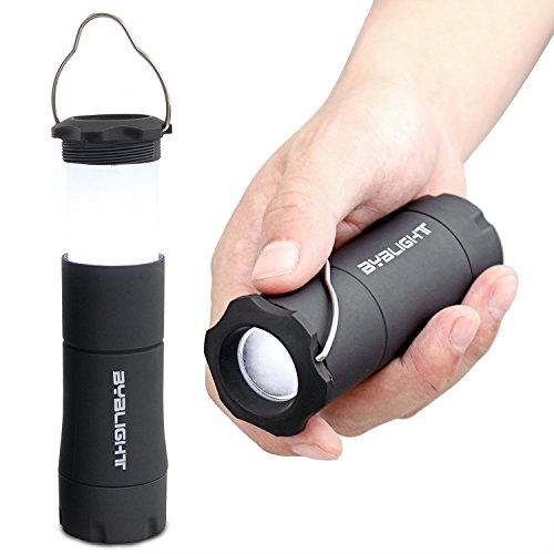 2 in 1 LED Campinglampe Taschenlampe von BYBLIGHT, kompakte Mini LED Zeltlampe, 3 Modus, IPX4 Wasserdicht, 200 Lumen, Zusammenklappbar,faltbare, AAA Batteriebetrieben (nicht enthalten), geeignet für Wandern, Zelten, Camping, Notfälle und Haushalt