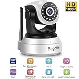 ★►【Surveillance et enregistrement en temps réel】: Vous pouvez effectuer une surveillance vidéo et sonore à distance depuis n'importe quel téléphone portable ou tablette connecté au Wifi. entendre et parler à vos êtres chers via la voix ou la visualisation à distance à tout moment.Regardez des images en direct ou enregistrez des vidéos pour les visionner ultérieurement (carte SD: 128 Go maximum, non incluse)