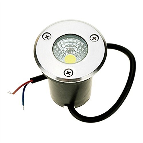 Onerbuy 12V LED COB Underground Path Light Low Voltage Paesaggio Faretti a incasso Faretto decorativo da esterno per giardino, giardino, vialetto, coperta, patio, IP67 Impermeabile (Bianco freddo, 3W)