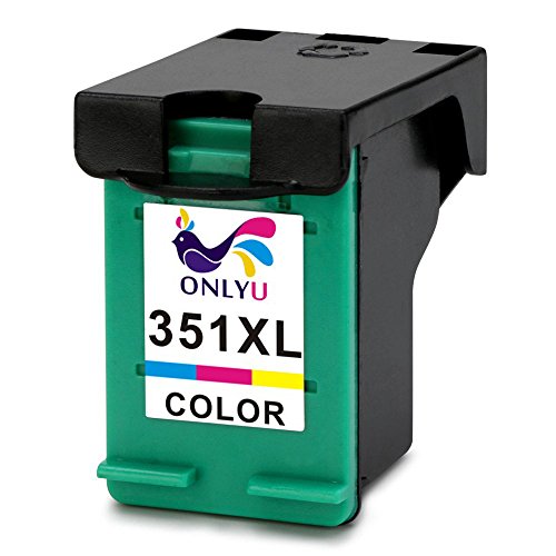 ONLYU 2-Pack Kompatibel HP 350 351 350XL 351XL Tintenpatrone für HP Deskjet D4200 D4260 D4263 D4300 D4360 D4268 Officejet J5700 J5725 J5730 J6413 J6415 J6424 J6450 J6480 J6488 Photosmart C4200 C4205 C4210 C4240 C4250 C4270 C4580 C4583 (1 Schwarz + 1Tri-Farbe) - 4
