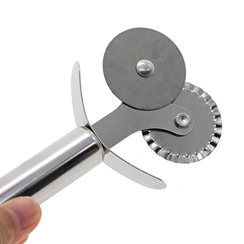 rostfreiem Stahl-Cutter Pizza Radzierblende Konditorei LebensmittelWälzwerkzeug - 4