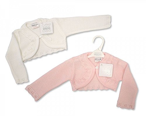 Pinkbluewhite Pack of 2 Knitted Baby Girl Bolero Cardigan (3/6 Months)