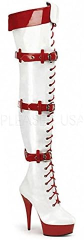 Women Long Boots Lacing Leather Super High heels Over Knee Nightclub Pole Dance Model Play Performance Shoes , white , 35