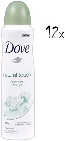 12x Dove Natural Touch Anti Traspirant with Minerals Deodorant Spray Deodorant 150 ml