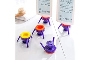 qisong 6Pcs Toss It Bottle Cap Stand Kit Plastic Bottle Holder Seasoning Shampoo Gel Bracket Leakproof Cover Flip-It Inverted Caps Sets