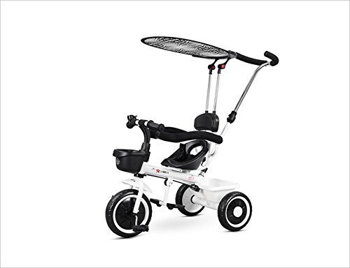 BBYRTC Carrito Bebe- Triciclo For Niños, Triciclo 4 En 1, Portátil Familiar 57 * 50 * 100 Cm (Color : White)