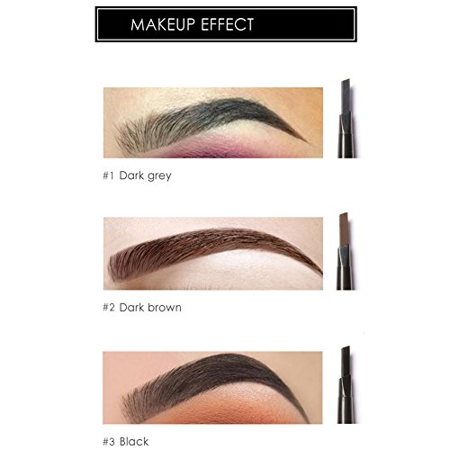 ROPALIA Wasserdichte Augenbraue Eyeliner Augenbrauenstift Bleistift Kosmetik mit Pinsel 3 Farben - 2