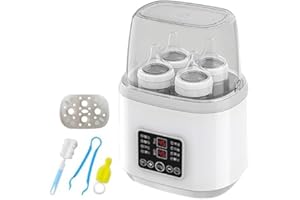 LEIKURVO 8-in-1 Flaschenwärmer Baby, Sterilisator für babyflaschen, Schnell-Flaschenwärmer, Milchflaschenwärmer für Babys, Fast Babykostwärmer & Abtauung mit LCD-Display, BPA-freier Babynahrungsheizung