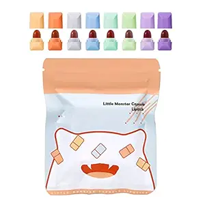 COSLUXE Mini Lipstick Set, Mini Capsule Matte Lipstick Waterproof Long Lasting Moisturizing Lipstick High Color Mini Size Lipstick Makeup Gift for Girls and Women (Monster capsule, 8 Pcs)