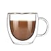 Produktbild Doppelwandige Trinkgläser mit Griff isoliert starke Borosilikatglas Thermo Espresso Gläser Latte Cappuccino Kaffee Becher Teetasse Borosilikat Trinkgefäße, 200ml / 7oz, 2er Set