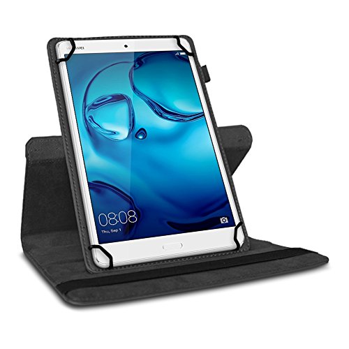 Huawei MediaPad M3 Lite 10 Tablet Hülle Tasche Schutzhülle Case Schutz Cover 360° Drehbar, Farbe:Schwarz - 3