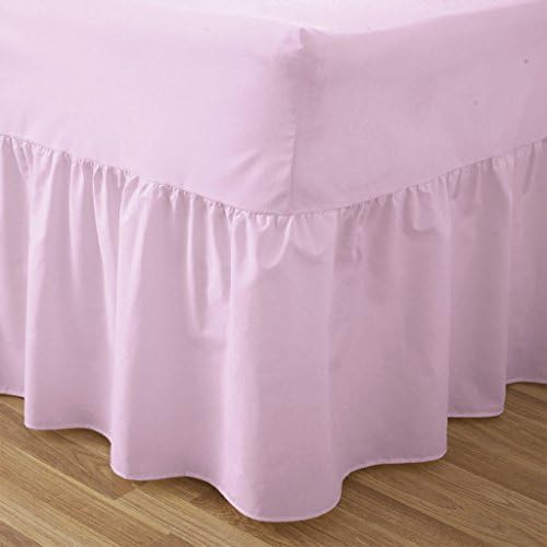 SUNSHINE COMFORTSÂ® PLAIN DYED 50:50 POLY COTTON BED BASE VALANCE SHEET PINK: 4FT SMALL DOUBLE SIZE BED