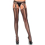 Farbe: Schwarz Leg Avenue Netz Strapsstrumpfhose, schwarz (Einheitsgröße)