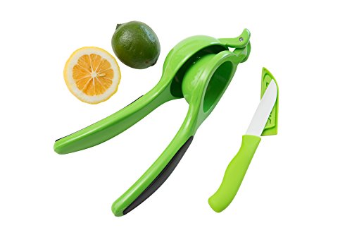 HomePOP Limetten und Zitronenpresse Gastro auch mit passendem Keramikmesser – Grün - 2