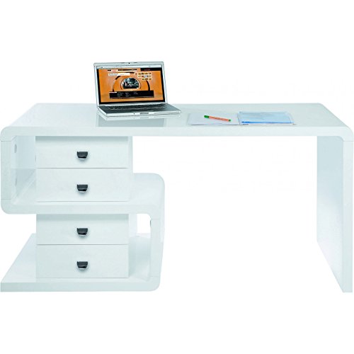 Kare 75193 Design White Club Schreibtisch Snake wei hochglnzend Kare 75193 Design White Club Schreibtisch Snake wei hochglnzend