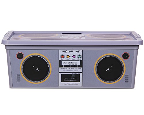 C Box XS Aufbewahrungsbox mit Deckel Retro Design Kassette Radio Technik 6 Liter
